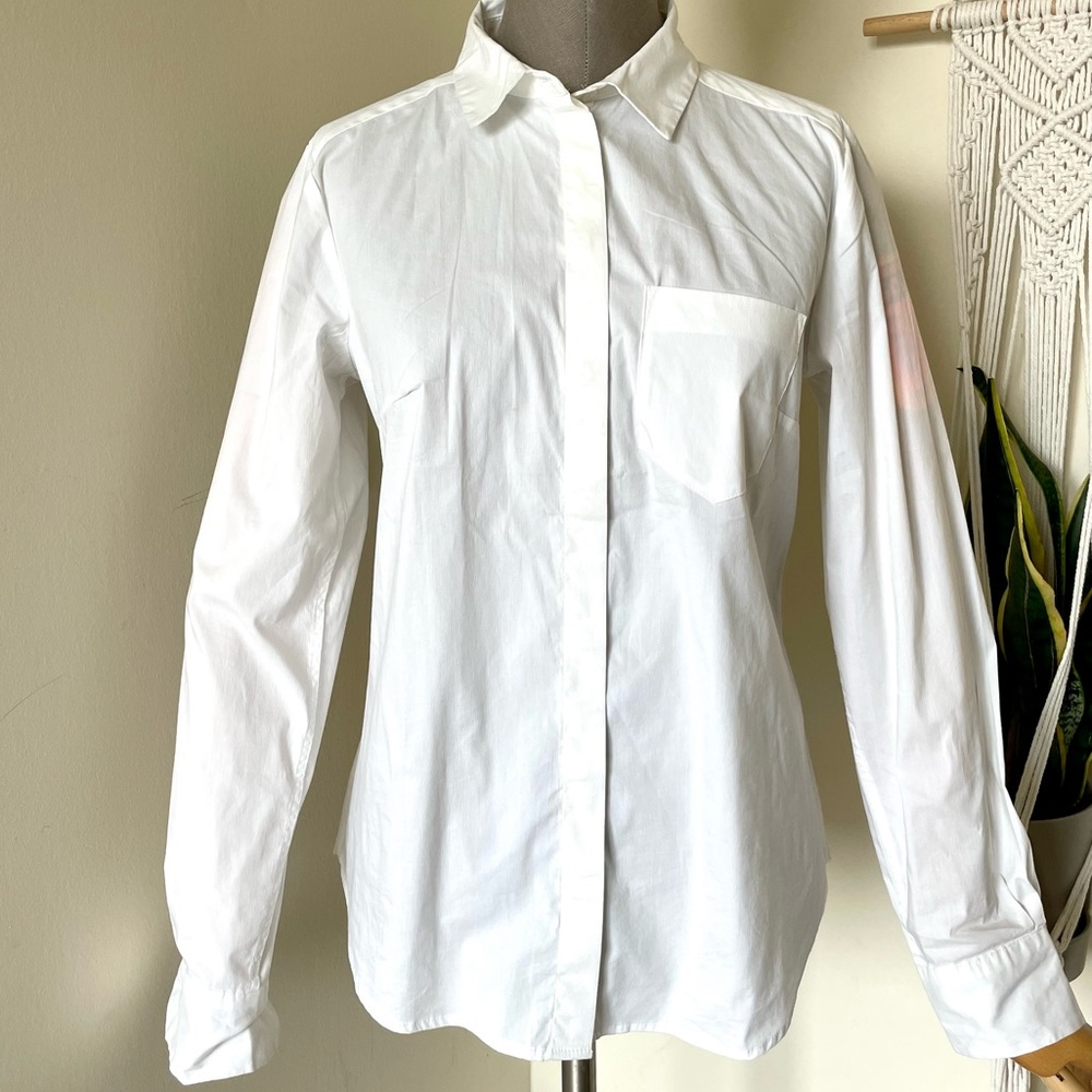 H&M White Button Down Dress Shirt - 6